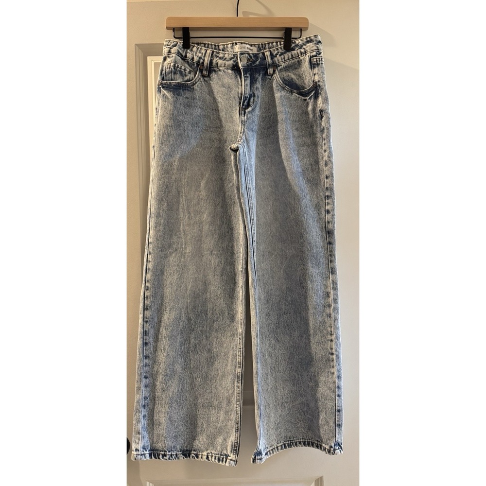Love Soho Wide Leg Jeans Womens 7 Acid Wash High Rise Denim Relaxed Fit Y2K